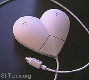St-Takla.org Image: Heart-shaped computer mouse صورة في موقع الأنبا تكلا: ماوس "فأرة كمبيوتر" على شكل قلب