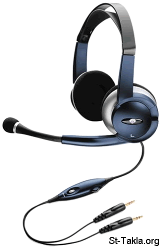 St-Takla.org Image: A blue black headset صورة في موقع الأنبا تكلا: سماعة أذن سوداء في أزرق